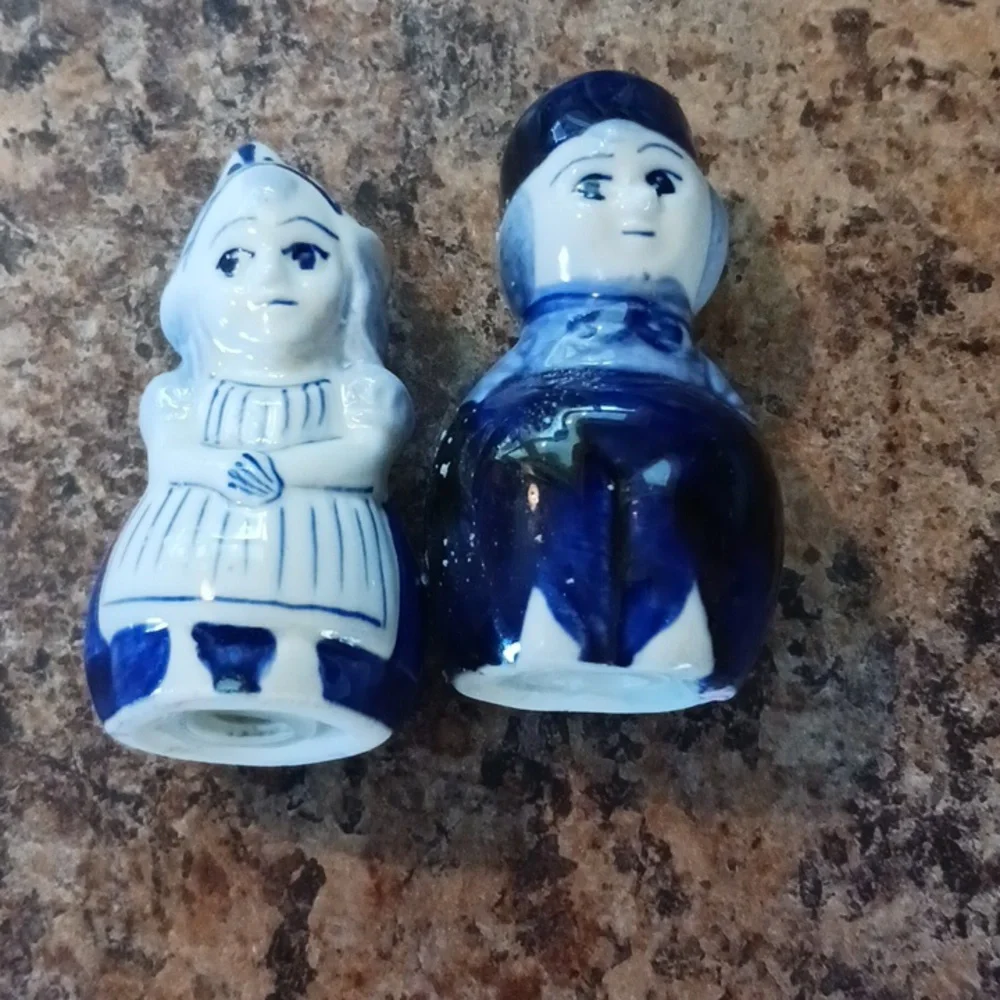 VINTAGE Danish Girl & Boy Salt & Pepper Shakers Set